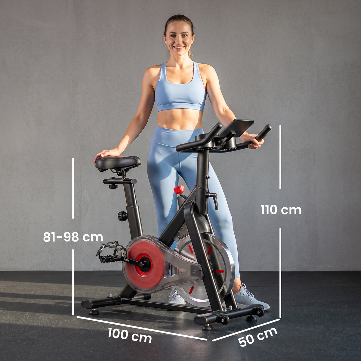 Magnetic Exercise Bike with 8kg Flywheel and Bluetooth App Connectivity - Black & Silver