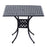 90cm Square Garden Table with Umbrella Hole, Aluminium Grid Motif Outdoor Dining Table for Garden Patio, Black