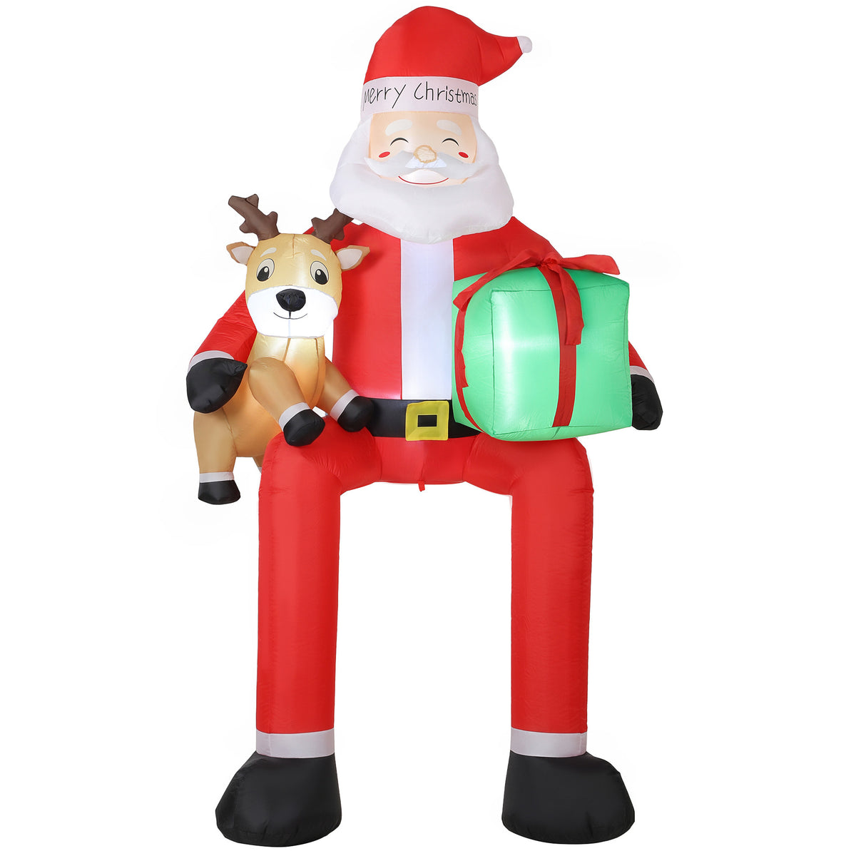 9.3ft Giant Christmas Inflatable Hanging Santa Claus w/ Reindeer