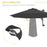 Wall Mounted Umbrella with Vent, Garden Patio Parasol Umbrella Sun Shade Canopy, Charcoal Grey