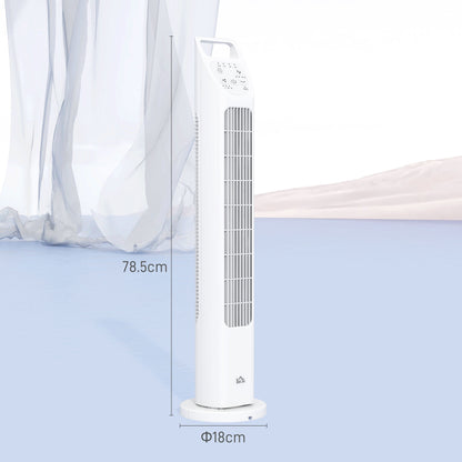 Oscillating Tower Fan Floor Fan with 4H Timer for Home Office White