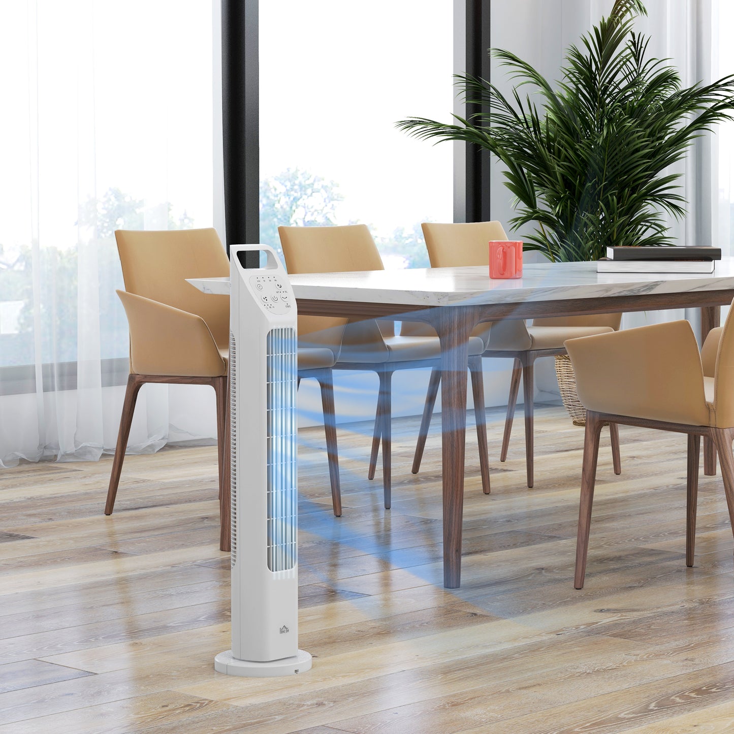 Oscillating Tower Fan Floor Fan with 4H Timer for Home Office White