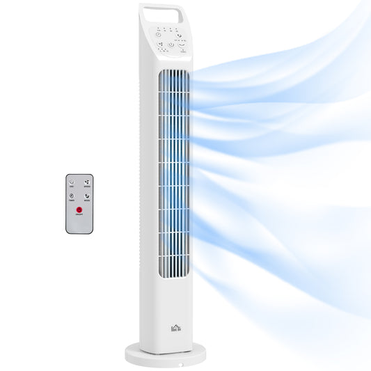 Oscillating Tower Fan Floor Fan with 4H Timer for Home Office White