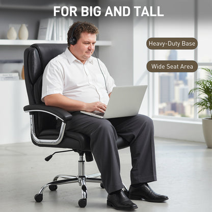 Office Chair 180kg, High Back Desk Chair with Spring Cushion, Black