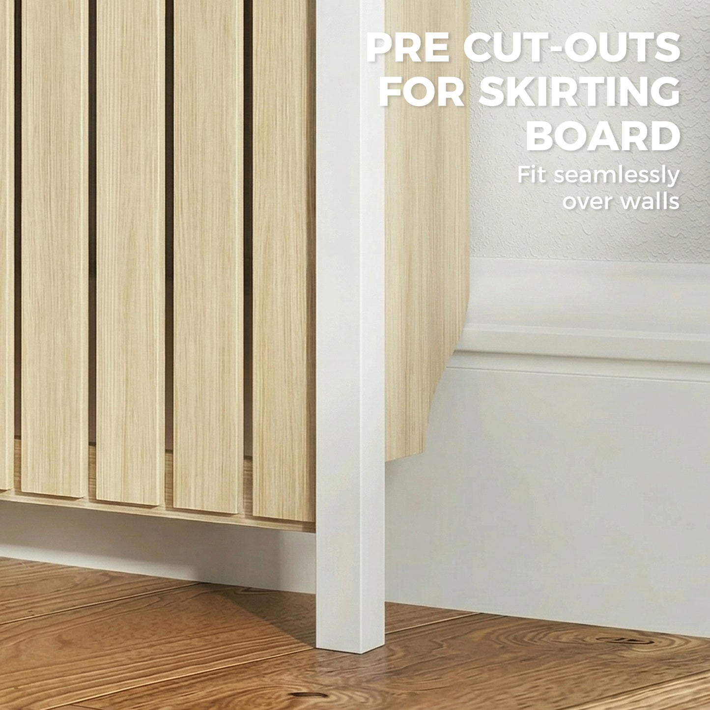 Large Radiator Cover with Drawers and Vertical Slats Oak