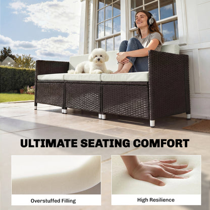 7-Piece Patio Furniture Cushions Water-Repellent 60x60cm, Cream