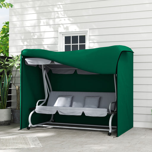 3 Seater Garden Swing Cover, Windproof and Anti-UV, Green