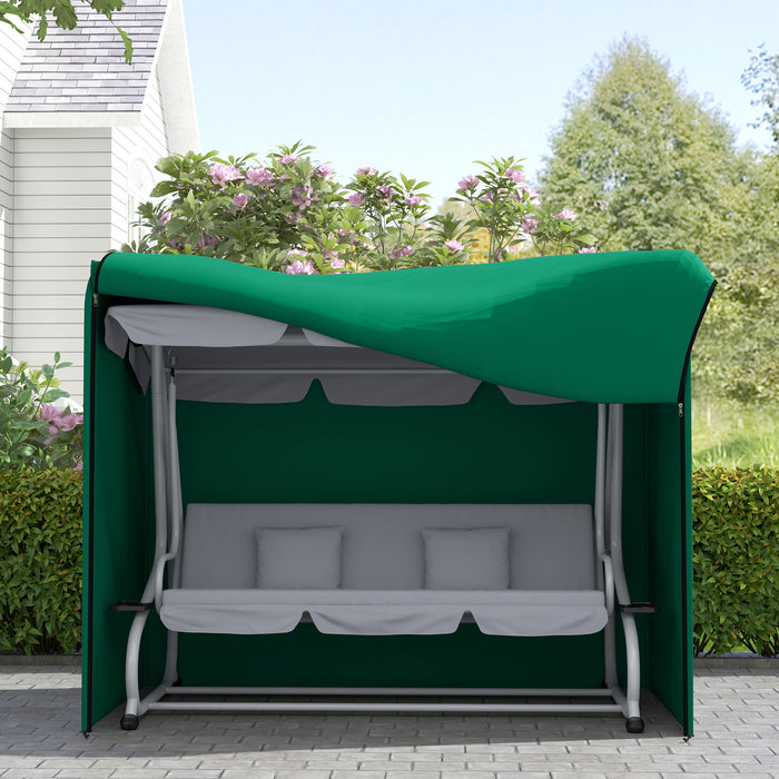 3 Seater Garden Swing Cover, Windproof and Anti-UV, Green