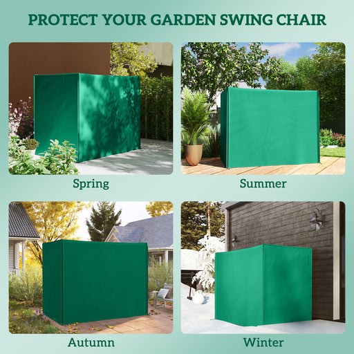 3 Seater Garden Swing Cover, Windproof and Anti-UV, Green