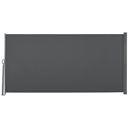 Retractable Sun Side Awning Screen Fence Patio Garden Wall Balcony Screening Panel Outdoor Blind Privacy Divider (3x1.6M, Grey)