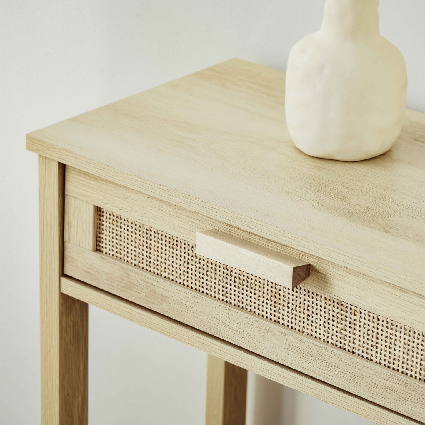 Console Table w/ Storage Shelf 2 Drawers for Entryway Bedroom Natural