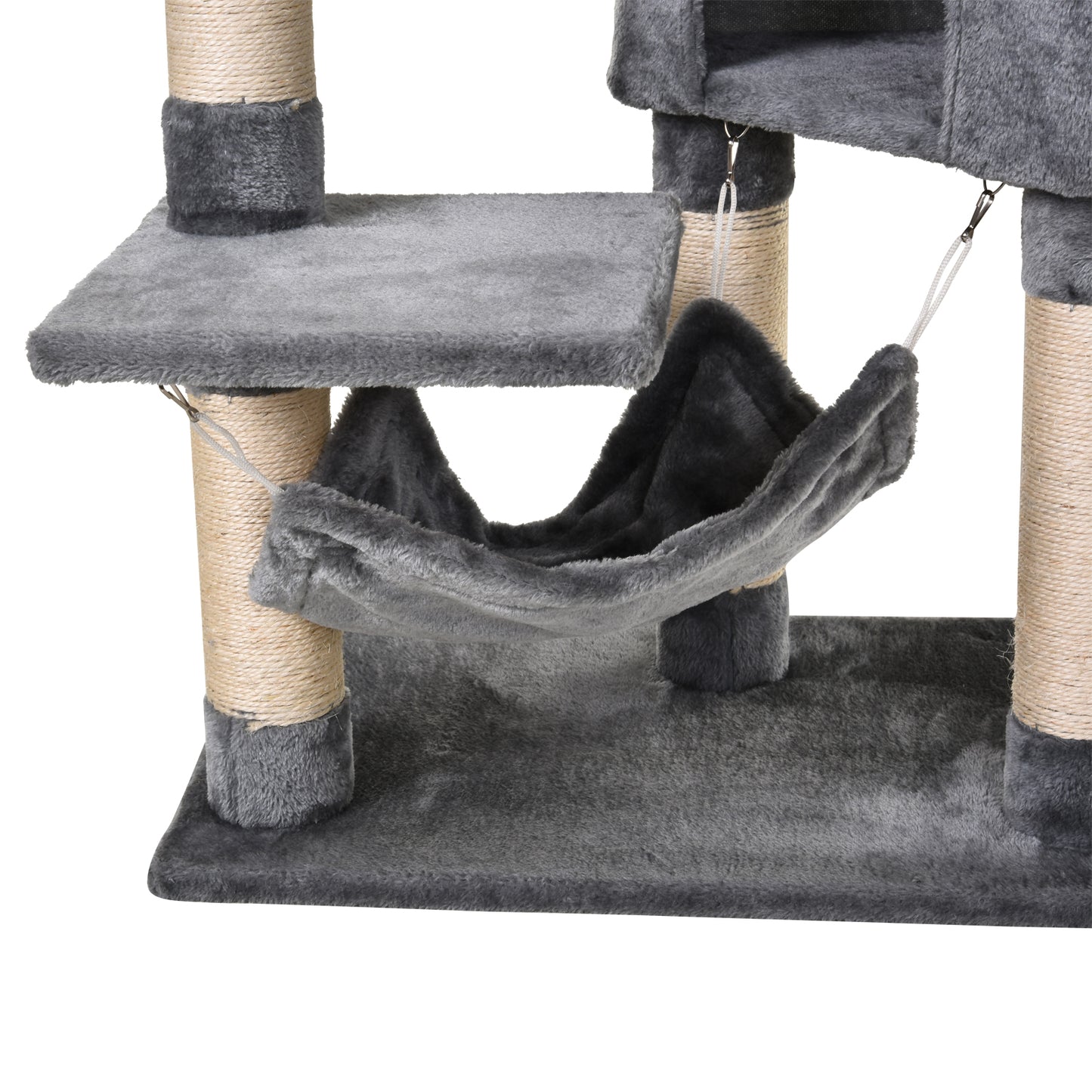 Cat Tree for Indoor Cats Condo Tower Multi-level Height 150CM Kittens Activity Stand House with Toys & Various Scratching Posts
