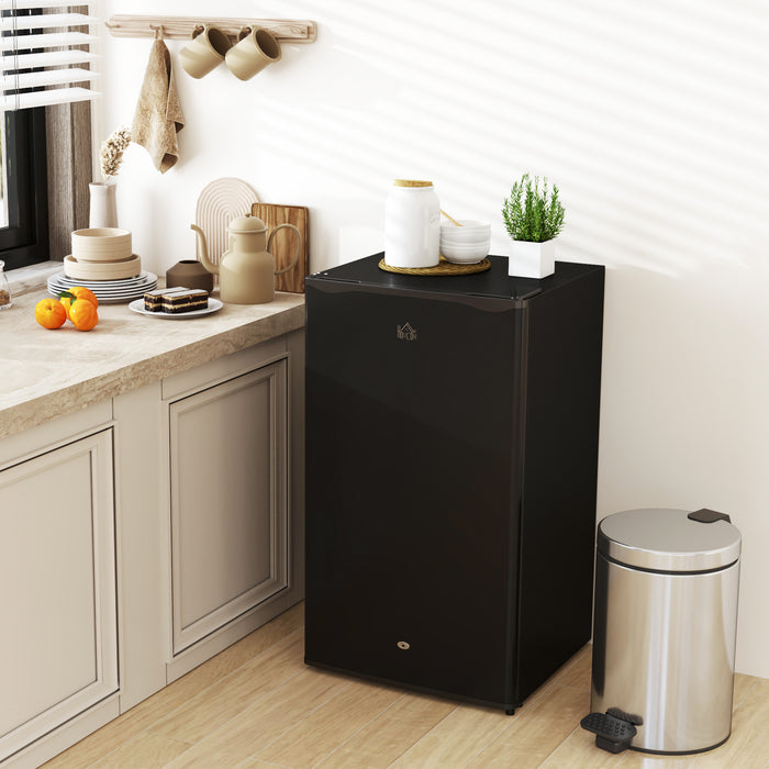 91L Freestanding Under Counter Fridge with Lock Black