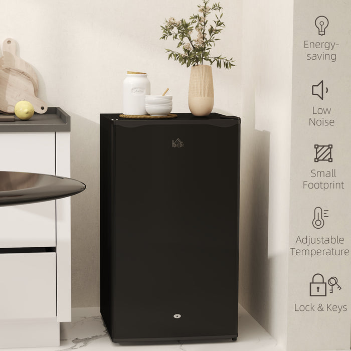 91L Freestanding Under Counter Fridge with Lock Black