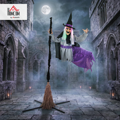 200cm Life Size Animated Witch, Scary Halloween Animatronic Decor