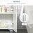 kleankin Modern Bathroom Floor Cabinet, Free Standing Linen Cabinet, Storage Cupboard with 3 Tier Shelves, White