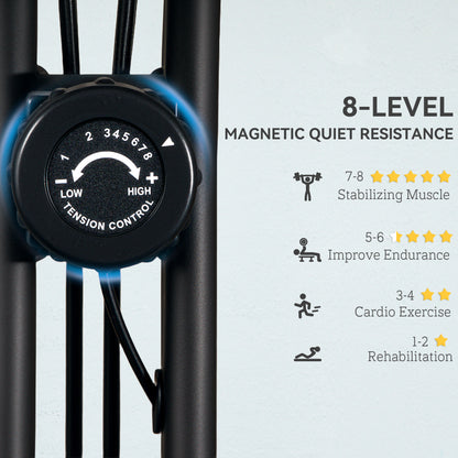 Folding Exercise Bike with Arm Bands and Hand Pulse Sensor, Black