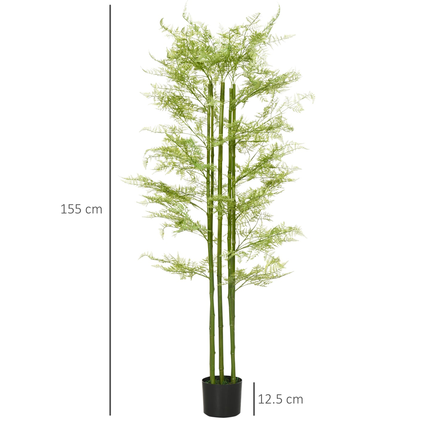 Decorative Artificial Plants Asparagus Fern Tree in Pot Fake Plants for Home Indoor Outdoor Decor, 155cm