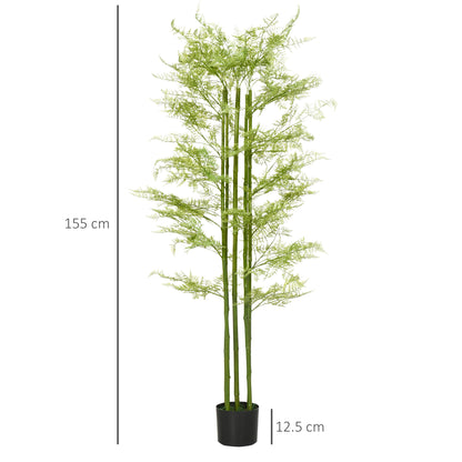 Decorative Artificial Plants Asparagus Fern Tree in Pot Fake Plants for Home Indoor Outdoor Decor, 155cm