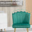 Velvet-Feel Shell Luxe Accent Chair, Glam Vanity Chair Makeup Seat, Home Bedroom Lounge with Metal Legs Comfort Padding, Green