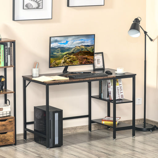 Computer Desk, Home Office Desk for Study, Writing with 2 Storage Shelves on Left or Right, Steel Frame, 120x60x76cm