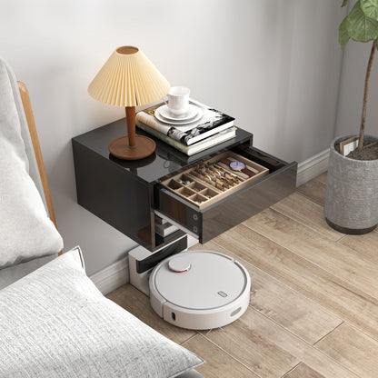 Floating Nightstands Set of 2, Bedside Table w/ Drawer and Open Shelf