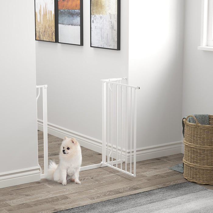 Wide Dog Safety Gate, with Door Pressure, for Doorways, Hallways, Staircases - White