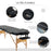 Portable Massage Bed, Folding Spa Beauty Massage Table with 2 Sections, Carry Bag and Wooden Frame, Black