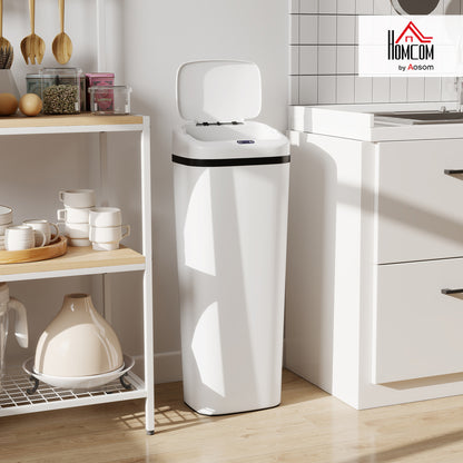 50L Sensor Bin, Stainless Steel Slim Kitchen Bin, Fingerprint-Proof