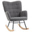 Wingback Rocking Chair for Nursing, Berber Fleece Nursery Glider Rocker, Modern Armchair for Living Room, Grey