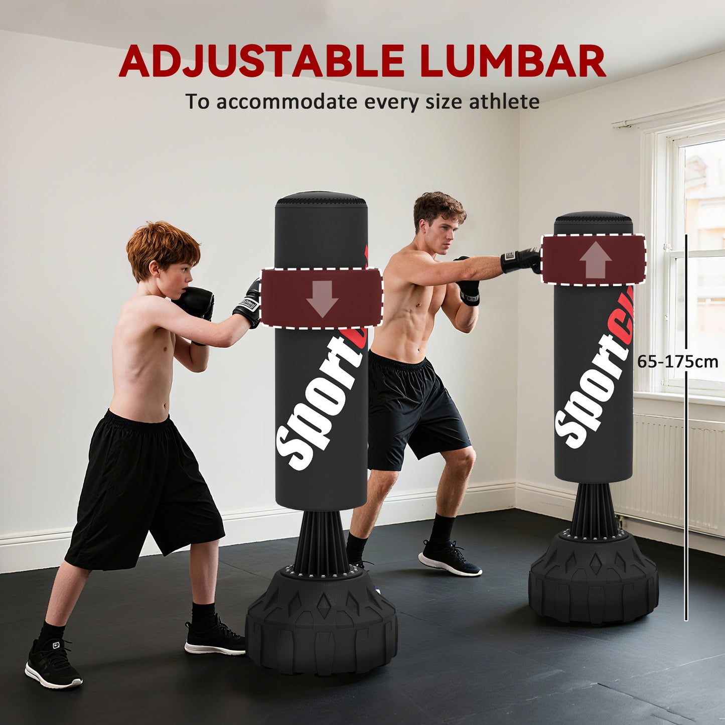 Freestanding Punching Bag, 175cm Boxing Bag with Stand, Hand Wrap