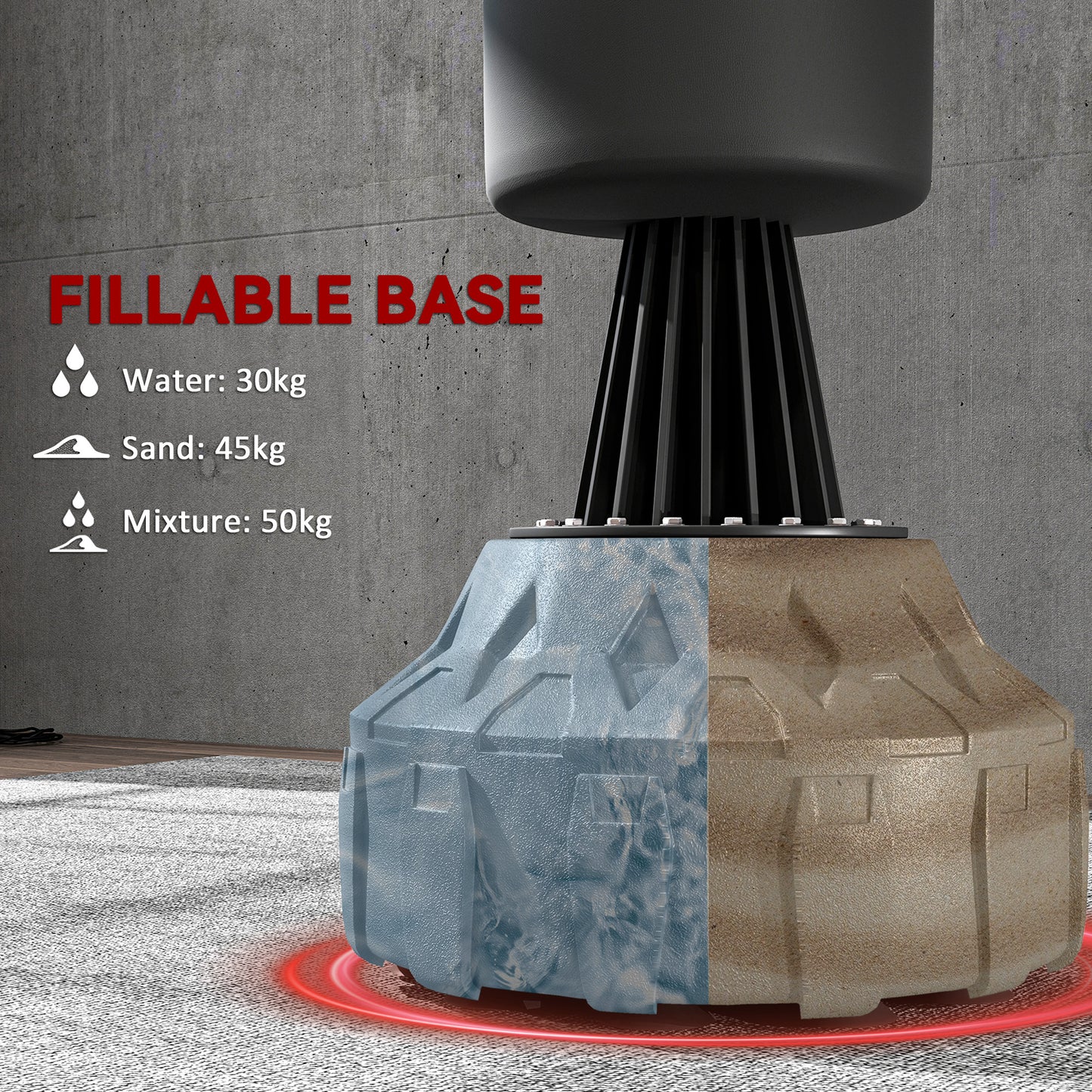 Freestanding Punching Bag, 175cm Boxing Bag with Stand, Hand Wrap