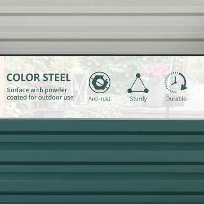 Square Raised Garden Bed Box with Weatherized Steel Frame for Vegetables, Flowers, & Herbs, 120 x 120 x 30cm, Green