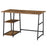 Office Desk Working Station Home Office Table with 2 Shelves Computer Gaming Desk Steel Frame Black and Rustic Brown