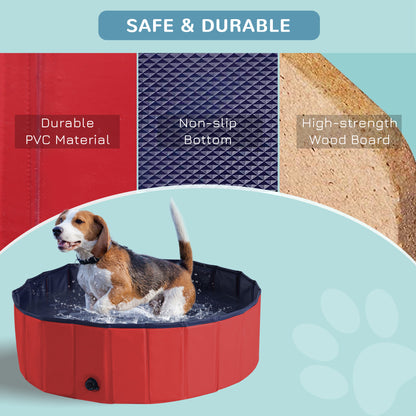 Pet Pool Swimming Bath Portable Cat Dog Foldable Puppy Bathtub Φ100 x 30H