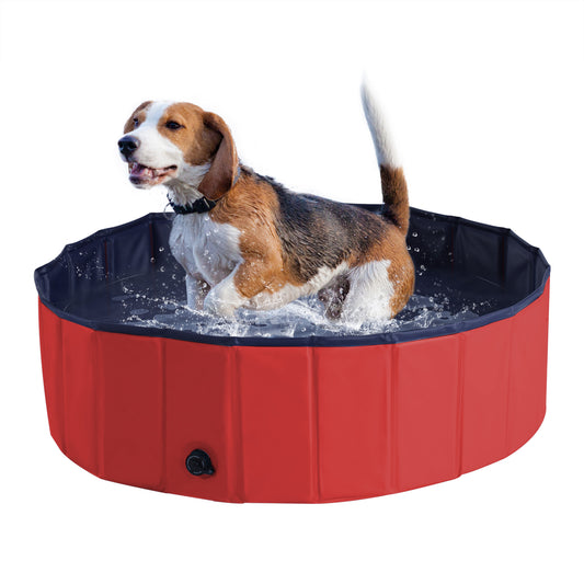 Pet Pool Swimming Bath Portable Cat Dog Foldable Puppy Bathtub Φ100 x 30H