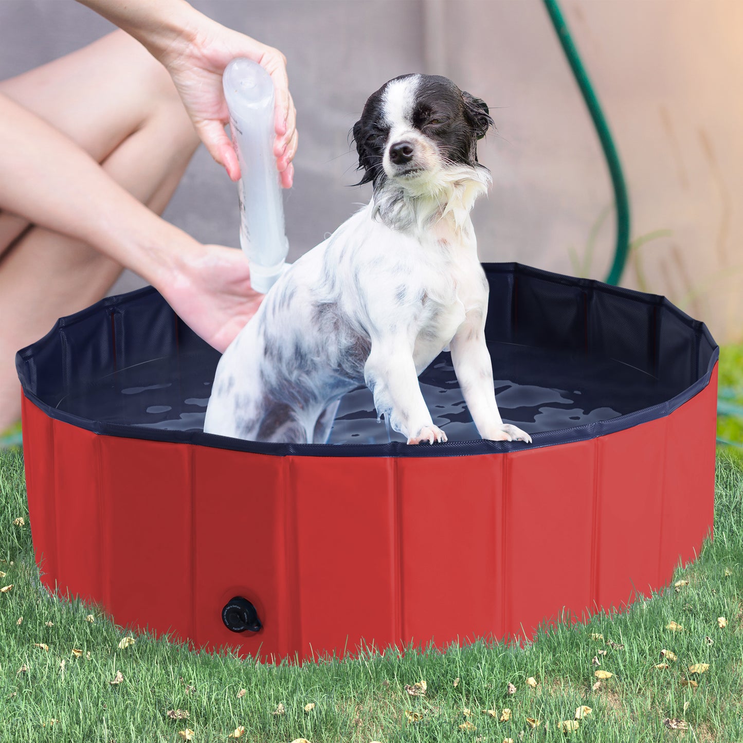Pet Pool Swimming Bath Portable Cat Dog Foldable Puppy Bathtub Φ100 x 30H