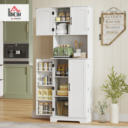 Storage Cabinet with Doors and Open Storage Shelf, White