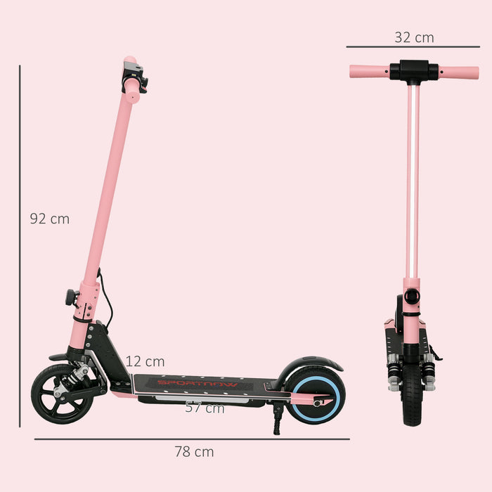 Folding Electric Scooter w/ LED Lights and Display, Pink