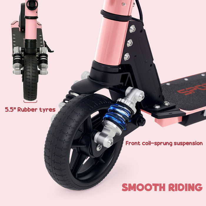 Folding Electric Scooter w/ LED Lights and Display, Pink