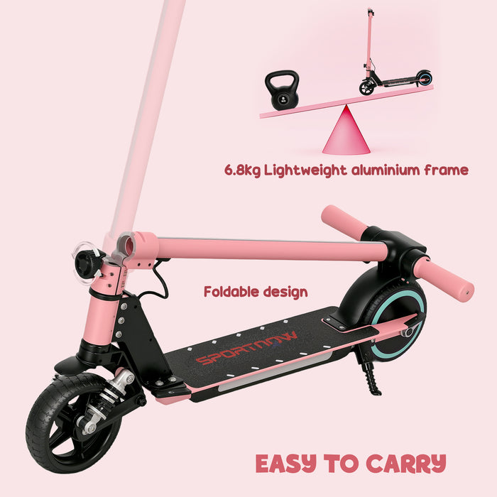 Folding Electric Scooter w/ LED Lights and Display, Pink