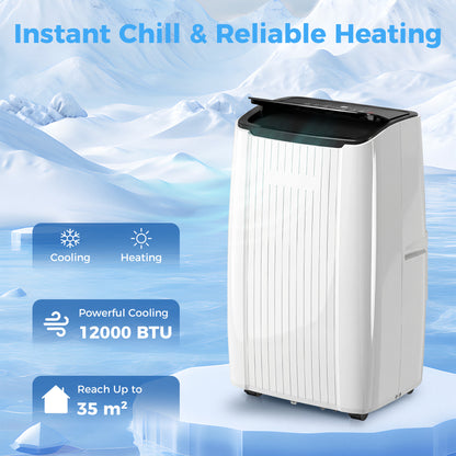 12000 BTU AC Unit, Portable Air Conditioner with WiFi Control, White