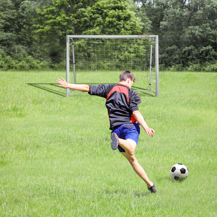 SPORTNOW 6ft x 2ft Football Goal, Football Net for Garden with Ground Stakes, Quick and Simple Set Up