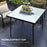 Square Garden Table, Outdoor Dining Table for 4 with Marble Effect Tempered Glass Top and Steel Frame for Patio, White