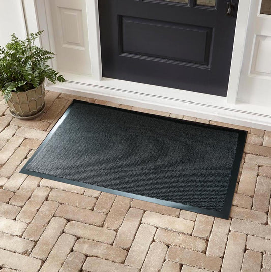 Leyla Non Slip Dirt Trapper Rubber Edged PVC Barrier Door Entrance Mats - 7 Colours Available