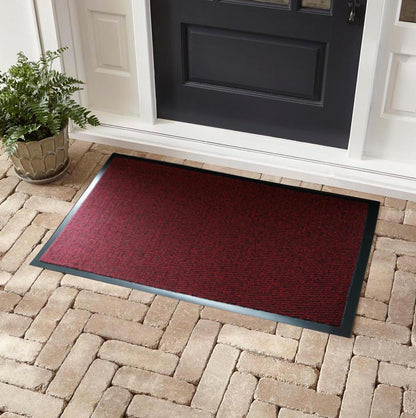 Leyla Non Slip Dirt Trapper Rubber Edged PVC Barrier Door Entrance Mats - 7 Colours Available