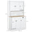 Modern Kitchen Cupboard, Kitchen Storage Cabinet with Microwave Oven Countertop, Drawer, White