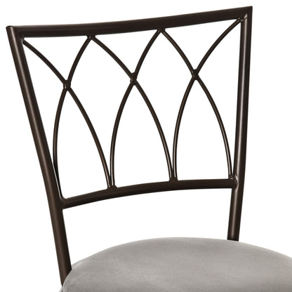 Set of 2 Bar Chairs Swivel Armless Upholstered Metal Frame Barstools