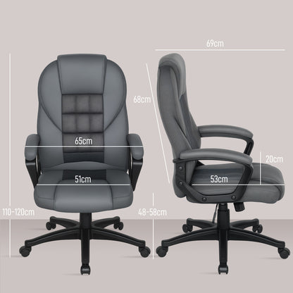 Executive Office Chair with High Back, Computer Chair, Charcoal Grey