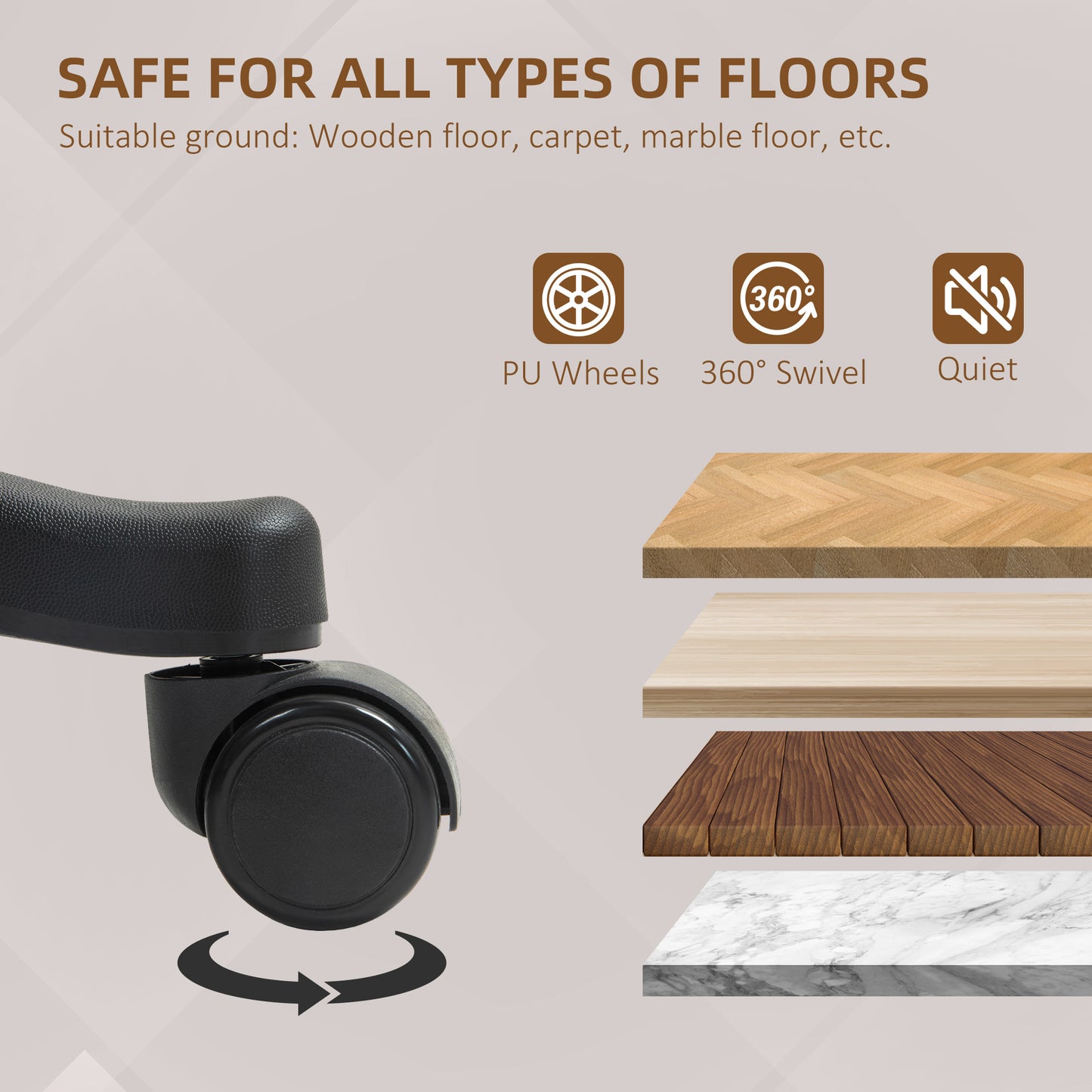 Executive Office Chair with High Back, Computer Chair, Charcoal Grey